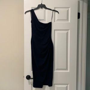 Kittenish navy blue midi dress, new
